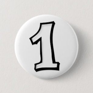 Gekke Aantallen 1 witte Button