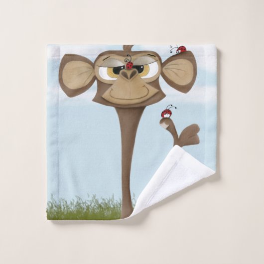 Gekke Aap en Lieveheersbeestjes Bad Handdoek (Wasdoekje)