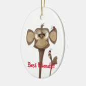 Gekke Aap en Lieveheersbeestjes Keramisch Ornament (Links)