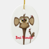 Gekke Aap en Lieveheersbeestjes Keramisch Ornament (Voorkant)