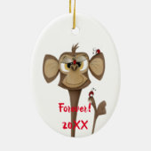 Gekke Aap en Lieveheersbeestjes Keramisch Ornament (Achterkant)