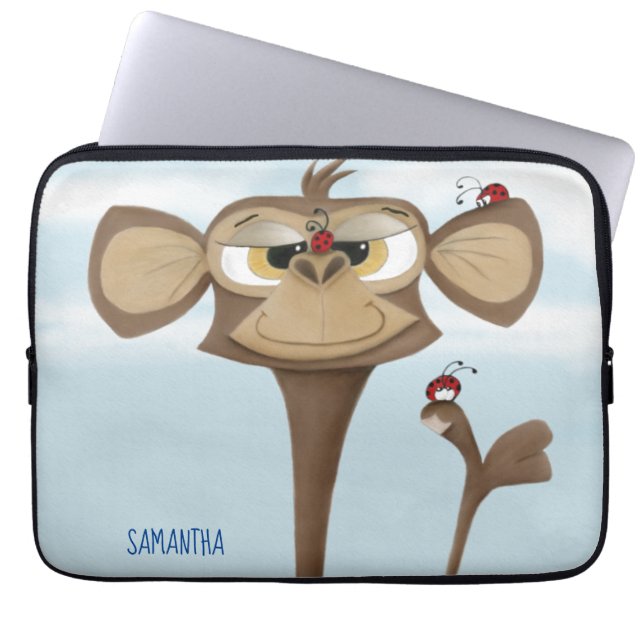 Gekke Aap en Lieveheersbeestjes Laptop Sleeve (Voorkant)