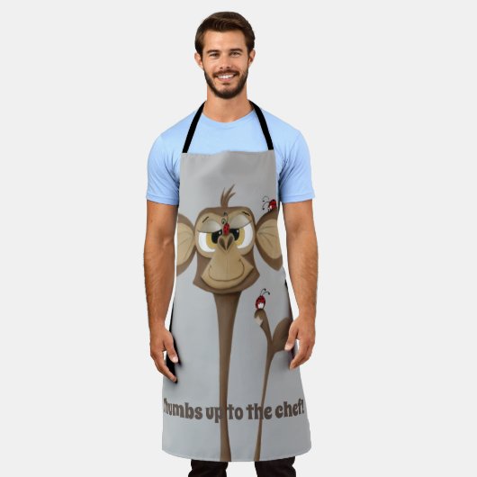 Gekke Aap en Lieveheersbeestjes Schort (Gedragen)