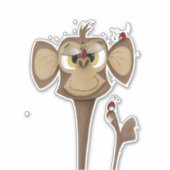 Gekke Aap en Lieveheersbeestjes Sticker (Voorkant)