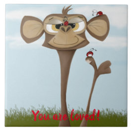 Gekke Aap en Lieveheersbeestjes Tegeltje