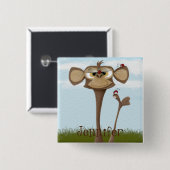 Gekke Aap en Lieveheersbeestjes Vierkante Button 5,1 Cm (Voorkant /achterkant)