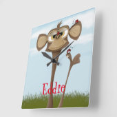 Gekke Aap en Lieveheersbeestjes Vierkante Klok (Hoek)