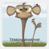 Gekke Aap en Lieveheersbeestjes Vierkante Sticker (Voorkant)