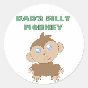 Gekke aap - Klassieke ronde sticker, glanzende Sticker