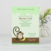 Gekke aap Oerwoud jongen Baby shower 5x7 Kaart (Staand voorkant)