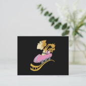 gekke aap op rollen, onderzetter briefkaart (Staand voorkant)