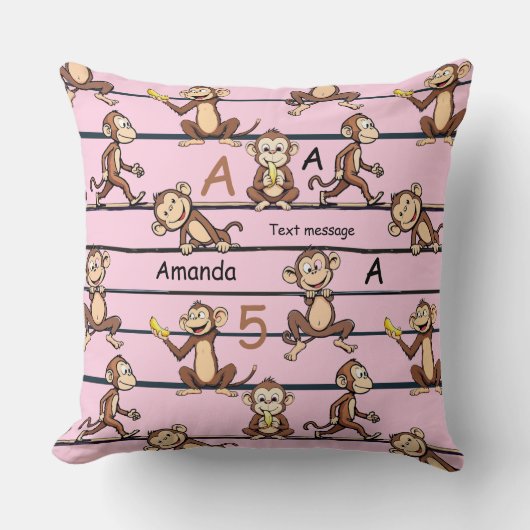 Gekke Aap Patroon Kussen (Voorkant)