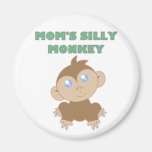 Gekke aap - standaard, 2¼ inch Ronde Magnet (Voorkant)