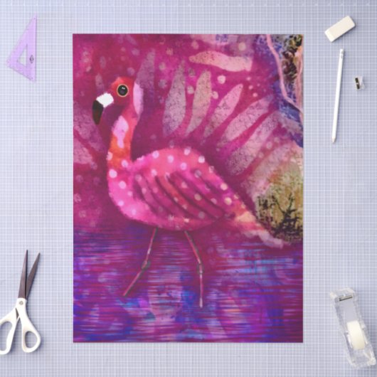 Gekke Abstracte roze flamingo decoupage Tissuepapier (Craft)