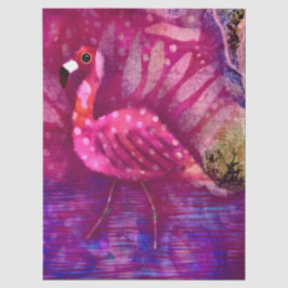 Gekke Abstracte roze flamingo decoupage Tissuepapier