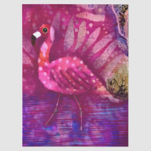 Gekke Abstracte roze flamingo decoupage Tissuepapier (Voorkant)