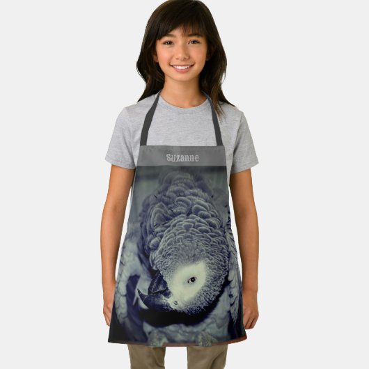 Gekke African Grey Parrot gepersonaliseerd Schort (Insitu)