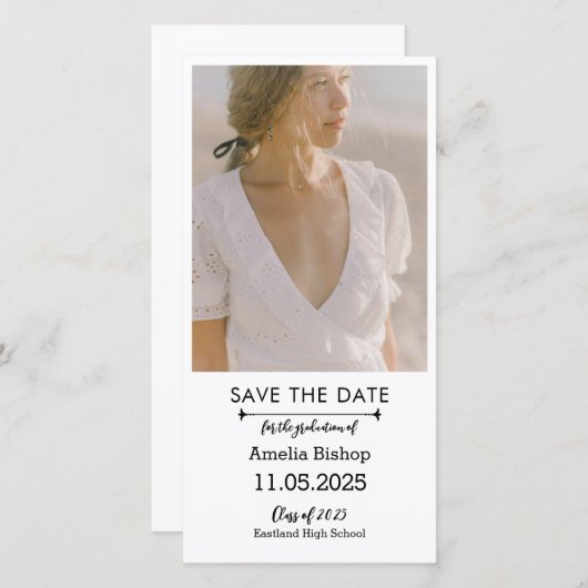 Gekke Afstuderen foto Sla de datum op Save The Date (Voorkant / Achterkant)