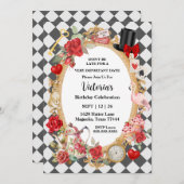 Gekke Alice Mad Hatter Wonderland Verjaardag Kaart (Voorkant / Achterkant)