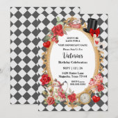 Gekke Alice Mad Hatter Wonderland Verjaardag Kaart (Voorkant / Achterkant)