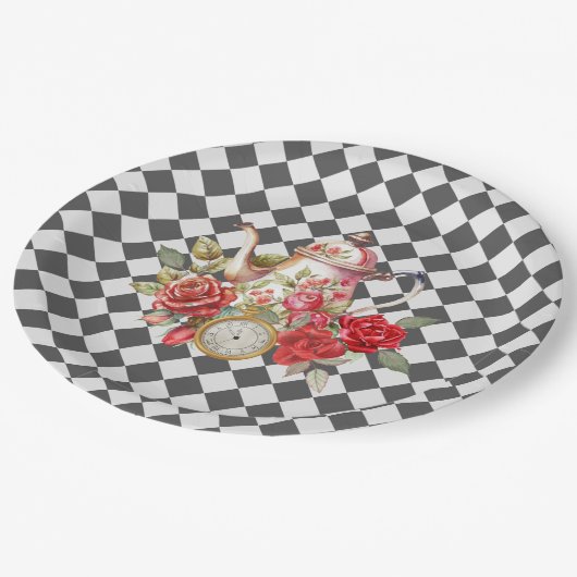 Gekke Alice Mad Hatter Wonderland Verjaardag Papieren Bordje (Gekanteld)