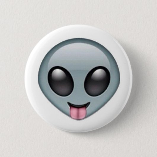 Gekke Alien Emoji Ronde Button 5,7 Cm (Voorkant)