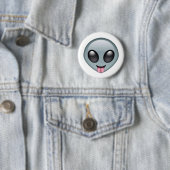 Gekke Alien Emoji Ronde Button 5,7 Cm (In situ)