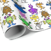 Gekke Aliens-omslagpapier Cadeaupapier (Rol Hoek)