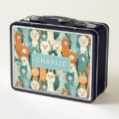 Gekke Alpaca's Metalen Lunchbox (Achterkant)