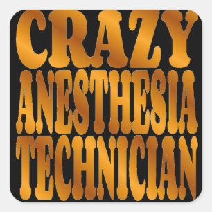 Gekke Anesthesie Technicus in Goud Vierkante Sticker