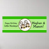 Gekke apen Aangepaste Birthday Banner Poster (Voorkant)