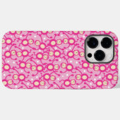 Gekke apen in roze patroonvlinderbloemigen Kinder Case-Mate iPhone Case (Achterkant (horizontaal))