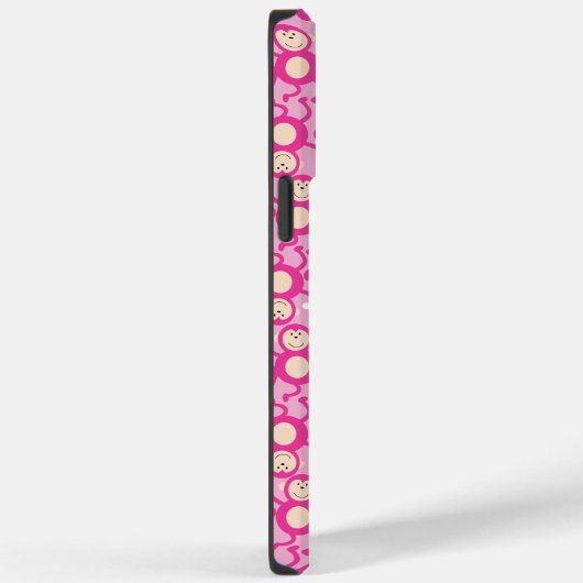 Gekke apen in roze patroonvlinderbloemigen Kinder Case-Mate iPhone Case (Achterkant / Rechts)