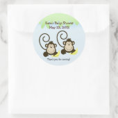 GEKKE APEN TWEELING Baby shower Favor Sticker (Tas)
