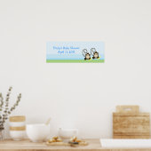 Gekke apen Twin  Birthday Banner Poster (Keuken)