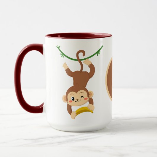 gekke apendame voegt tekst toe mok (Links)