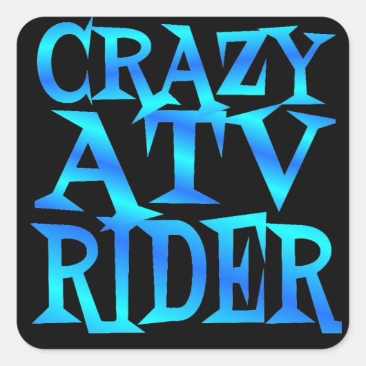 Gekke ATV Rider Vierkante Sticker (Voorkant)