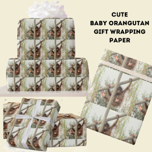 Gekke Baby Orangutan Wrapping Paper Cadeaupapier