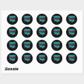 Gekke Badminton Speler Vrouw Shuttle Ronde Sticker (Vel)
