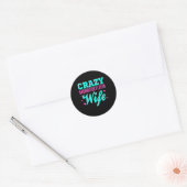 Gekke Badminton Speler Vrouw Shuttle Ronde Sticker (Envelop)