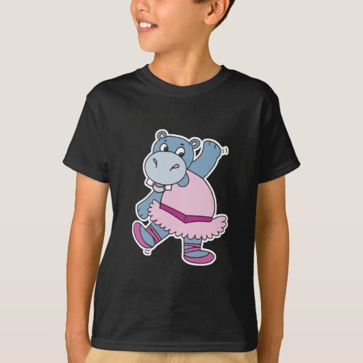 gekke ballerina hippo t-shirt (Voorkant)