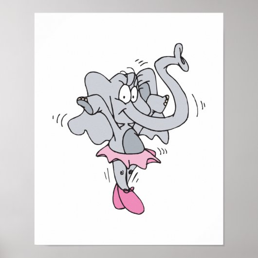 gekke ballerina-olifant poster (Voorkant)