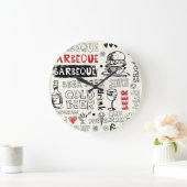 Gekke BBQ: grillige Doodle Art Grote Klok (Huis)