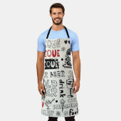 Gekke BBQ: grillige Doodle Art Schort (Gedragen)