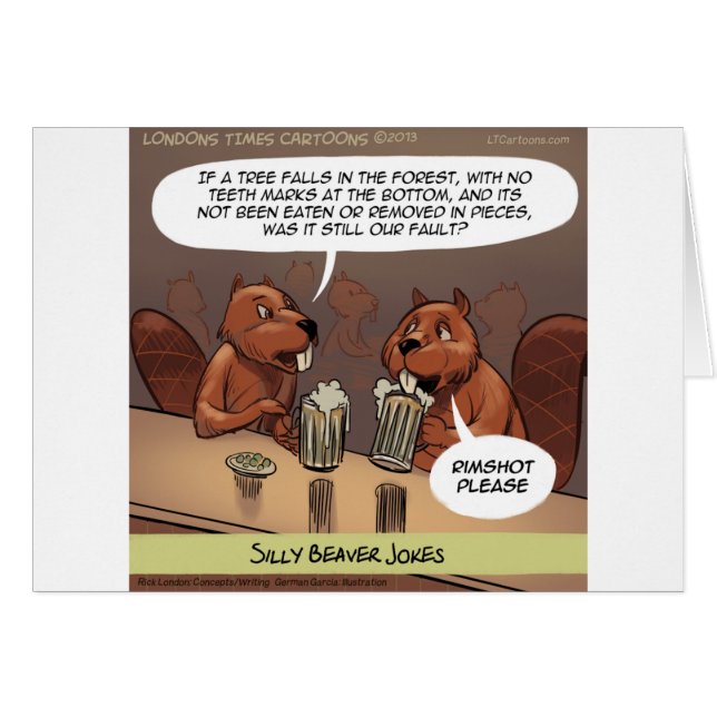 Gekke Beaver Jokes Funny Cartoon (Voorkant Horizontaal)