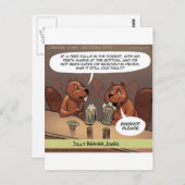 Gekke Beaver Jokes Funny Cartoon Briefkaart (Voorkant / Achterkant)