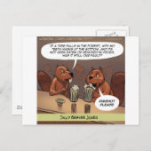 Gekke Beaver Jokes Funny Cartoon Briefkaart (Voorkant / Achterkant)