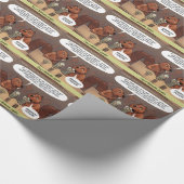 Gekke Beaver Jokes Funny Cartoon Cadeaupapier (Hoek)