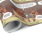 Gekke Beaver Jokes Funny Cartoon Cadeaupapier (Rol Hoek)