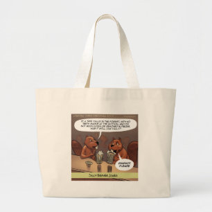 Gekke Beaver Jokes Funny Cartoon Grote Tote Bag
